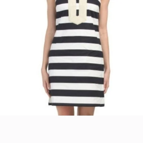 Sail to Sable Navy & White Sheath Mini Dress Sleeveless Nwot Sz XS - Picture 1 of 11